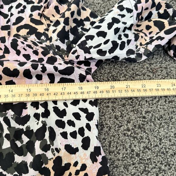 Veronica Beard Multicolor Leopard Print Lety Silk Top Size 4 Pastel Black Blouse - Picture 10 of 11